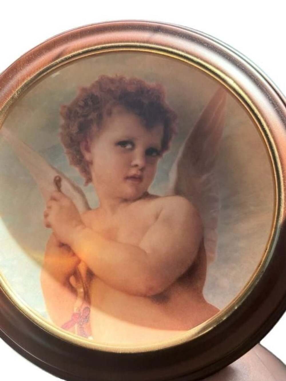 The Bradford Exchange Love at Rest Cherubs of Innocence Plate Wood Frame